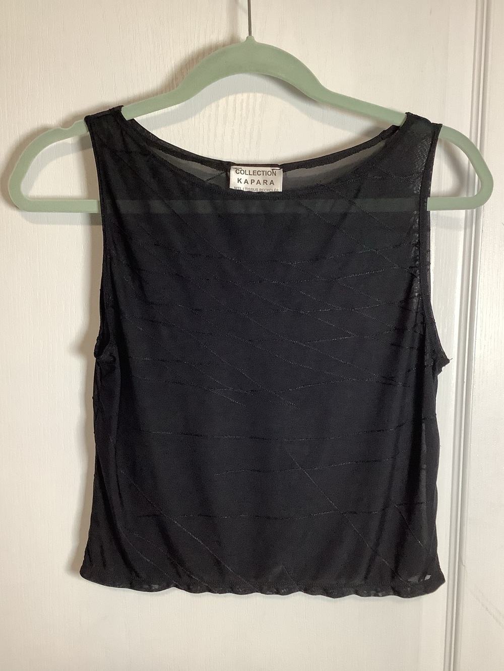 Y2K Black Sleeveless Sheer Tank Top